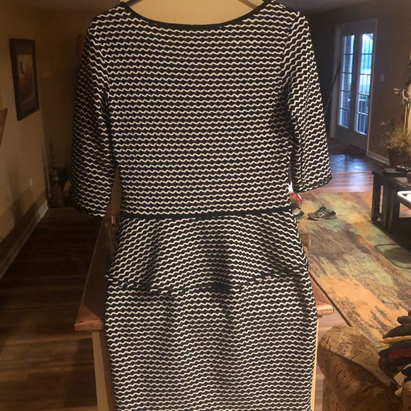 Black & White Peplum Dress - Picture 2 of 3